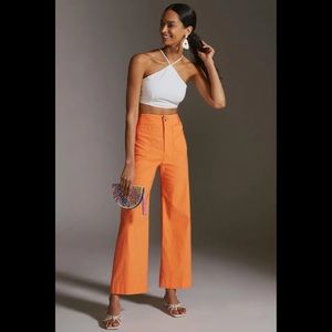 Anthropologie The Colette Wide Leg Cropped Pants Trousers